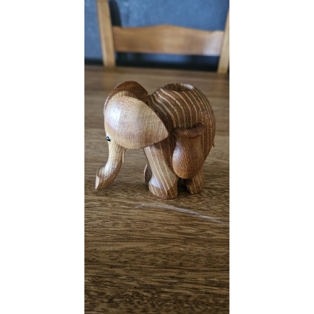 HANDCARVED Wooden ELEPHANT with Unique Art Sculpture